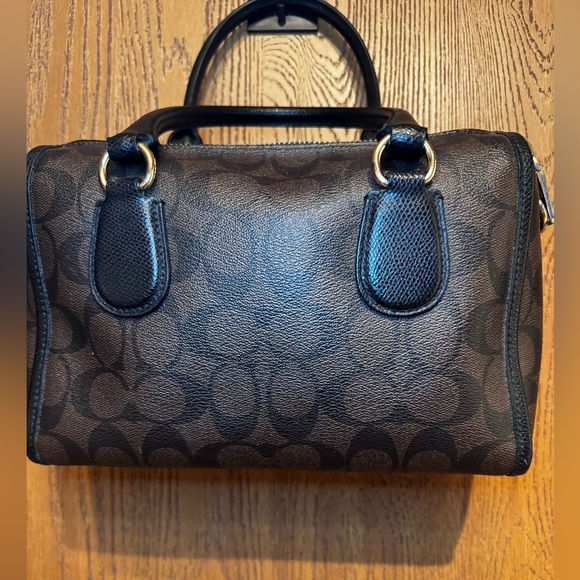 COACH F34084 SIGNATURE MINI BENNETT SATCHEL LIGHT GOLD/BROWN/BLACK - Picture 2 of 14